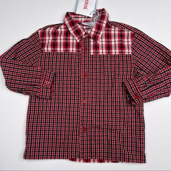 Prenatal Shirt Button Front Plaid Red Black Autumn Fall Winter Ranch Rodeo New - Picture 1 of 7